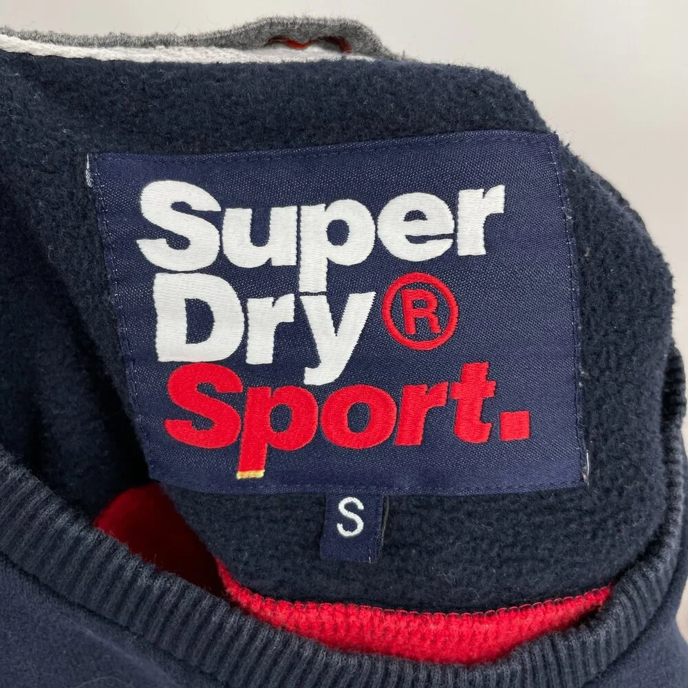SUPERDRY Embroidered Color Block Crewneck Sweater Size S